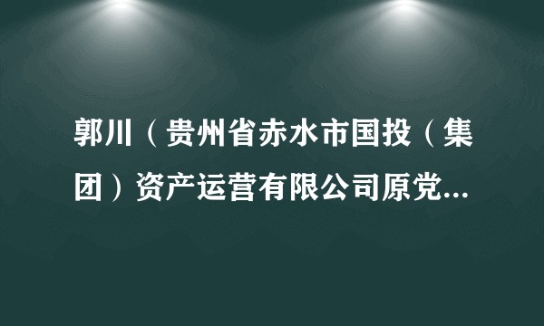郭川（贵州省赤水市国投（集团）资产运营有限公司原党委副书记、总经理）