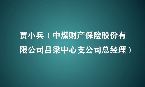贾小兵（中煤财产保险股份有限公司吕梁中心支公司总经理）