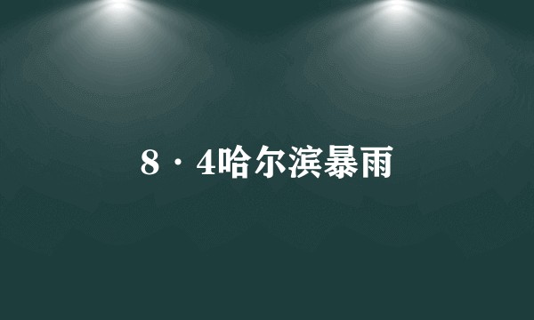 8·4哈尔滨暴雨
