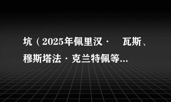 坑（2025年佩里汉·薩瓦斯、穆斯塔法·克兰特佩等主演的电影）