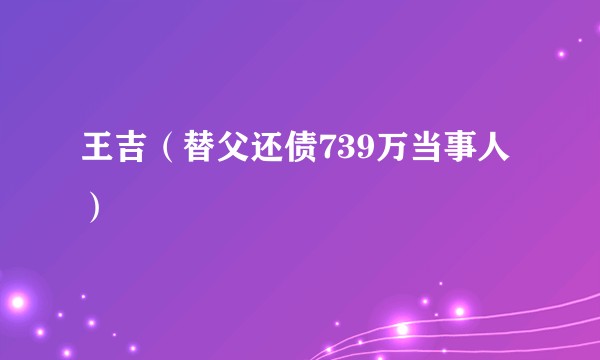王吉（替父还债739万当事人）