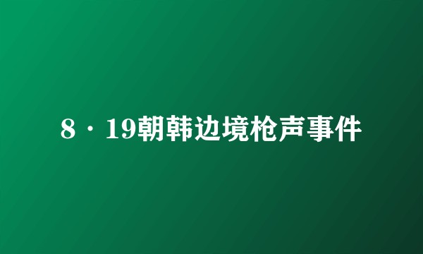 8·19朝韩边境枪声事件