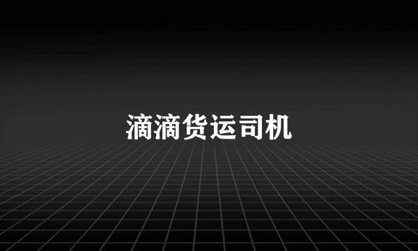 滴滴货运司机