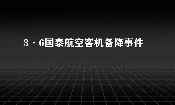 3·6国泰航空客机备降事件