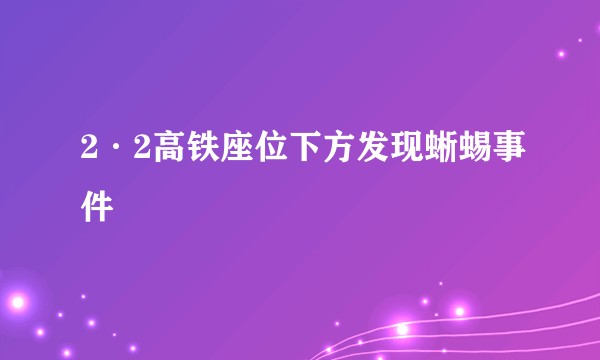 2·2高铁座位下方发现蜥蜴事件