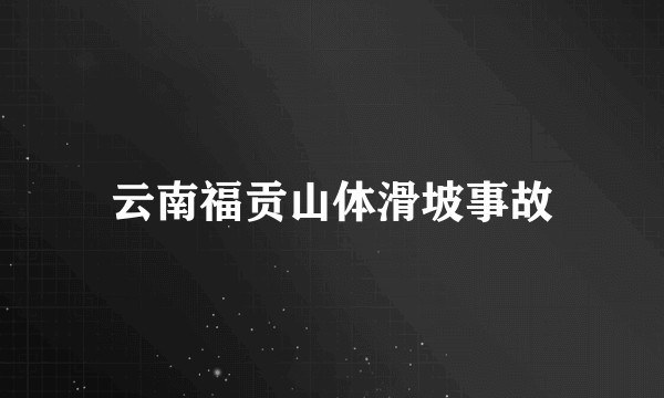 云南福贡山体滑坡事故