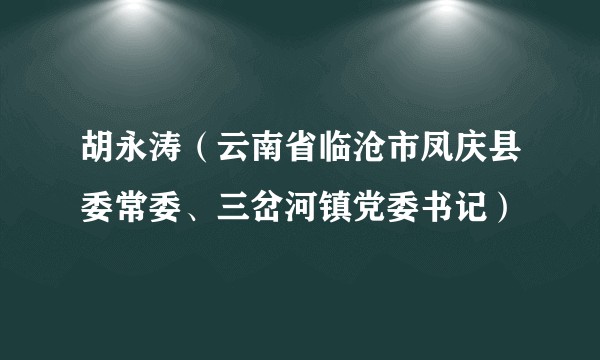 胡永涛（云南省临沧市凤庆县委常委、三岔河镇党委书记）
