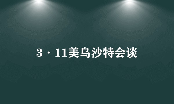 3·11美乌沙特会谈