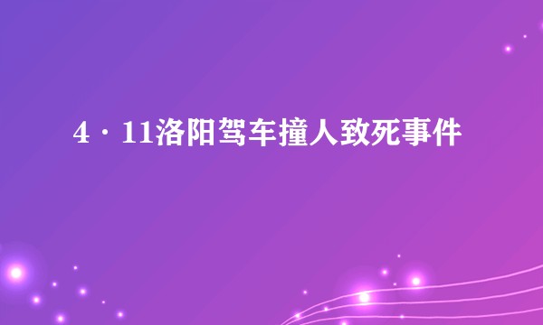 4·11洛阳驾车撞人致死事件
