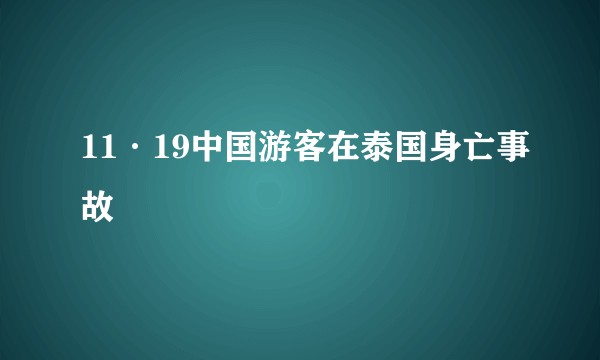 11·19中国游客在泰国身亡事故