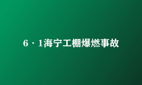 6·1海宁工棚爆燃事故