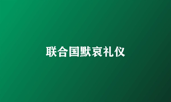 联合国默哀礼仪