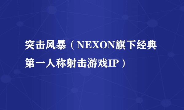 突击风暴（NEXON旗下经典第一人称射击游戏IP）
