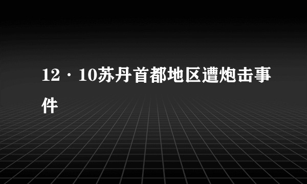 12·10苏丹首都地区遭炮击事件