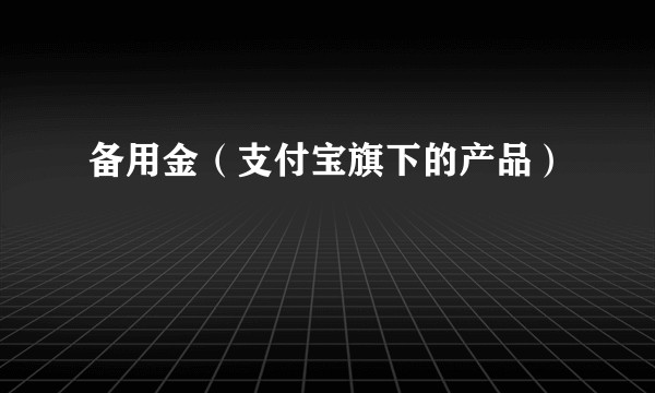 备用金（支付宝旗下的产品）
