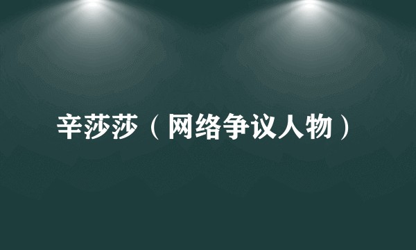 辛莎莎（网络争议人物）