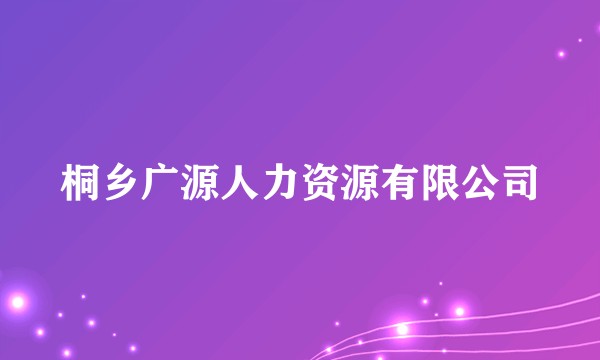 桐乡广源人力资源有限公司