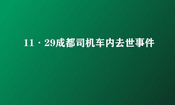 11·29成都司机车内去世事件