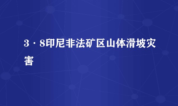 3·8印尼非法矿区山体滑坡灾害