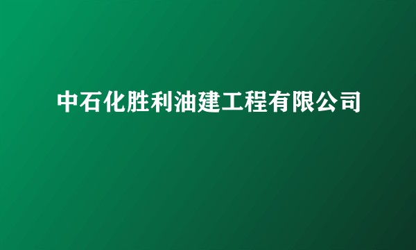 中石化胜利油建工程有限公司