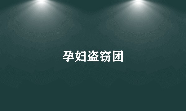 孕妇盗窃团