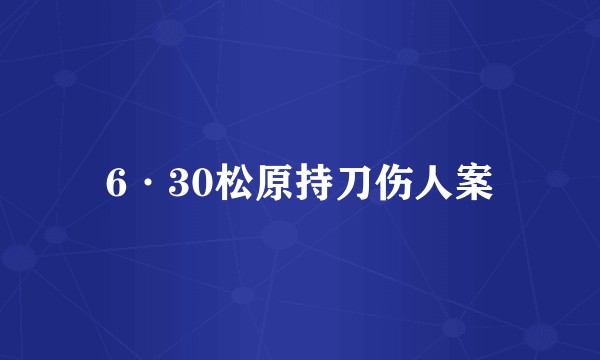 6·30松原持刀伤人案