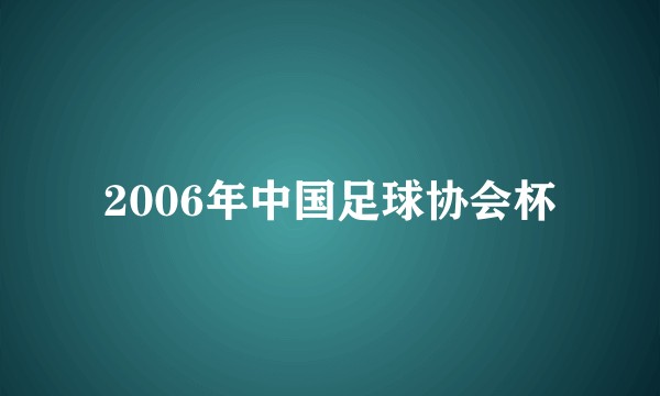 2006年中国足球协会杯