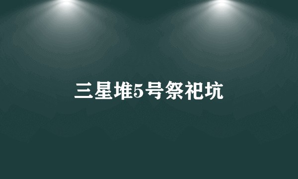 三星堆5号祭祀坑