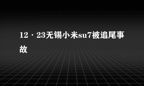 12·23无锡小米su7被追尾事故