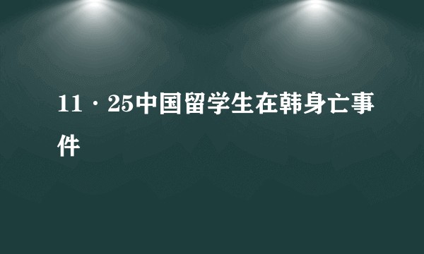 11·25中国留学生在韩身亡事件