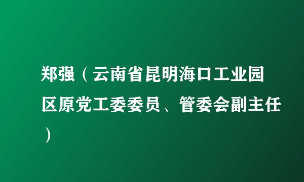 郑强（云南省昆明海口工业园区原党工委委员、管委会副主任）