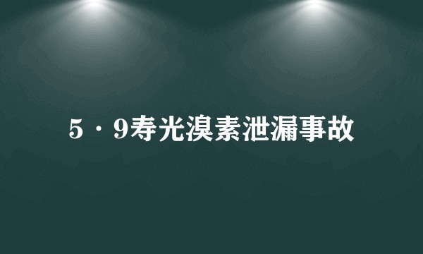 5·9寿光溴素泄漏事故