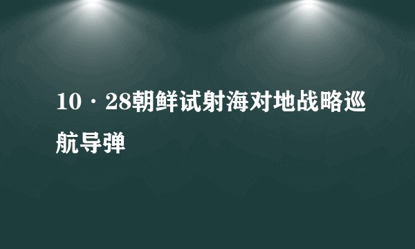 10·28朝鲜试射海对地战略巡航导弹