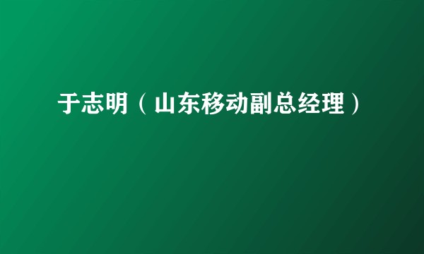 于志明（山东移动副总经理）