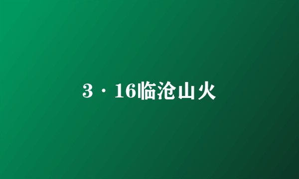 3·16临沧山火