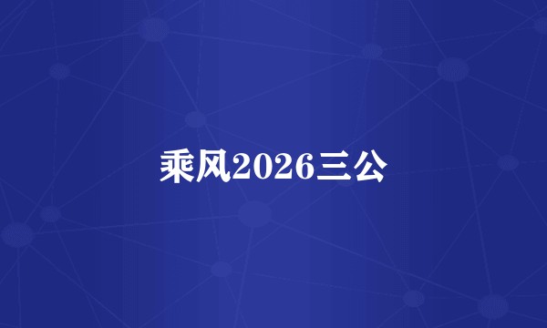 乘风2026三公