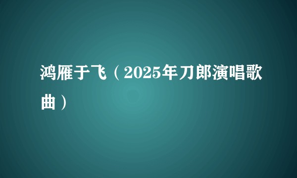 鸿雁于飞（2025年刀郎演唱歌曲）