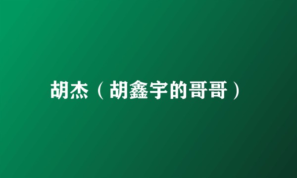 胡杰（胡鑫宇的哥哥）