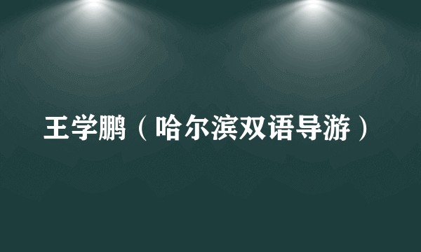 王学鹏（哈尔滨双语导游）