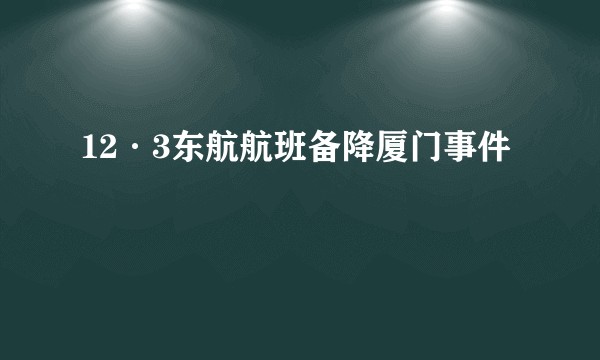 12·3东航航班备降厦门事件