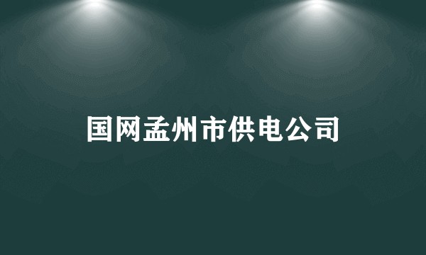 国网孟州市供电公司