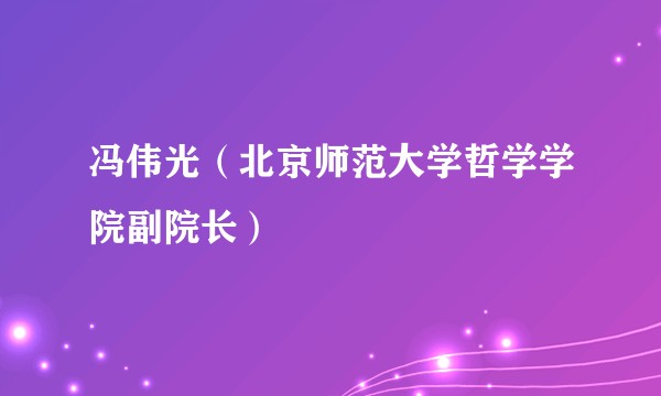 冯伟光（北京师范大学哲学学院副院长）
