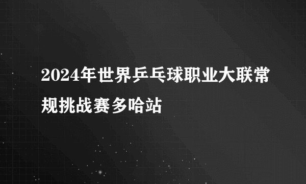 2024年世界乒乓球职业大联常规挑战赛多哈站