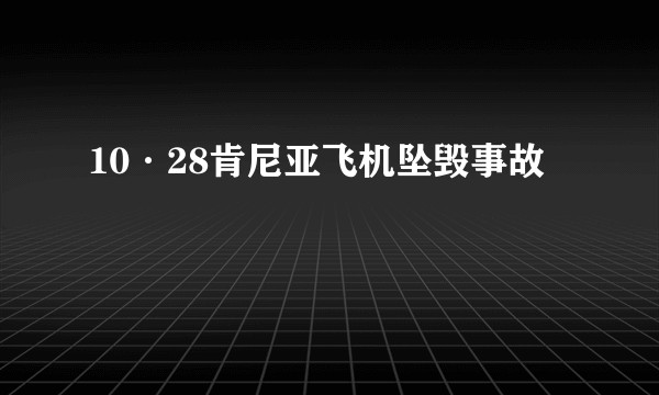 10·28肯尼亚飞机坠毁事故