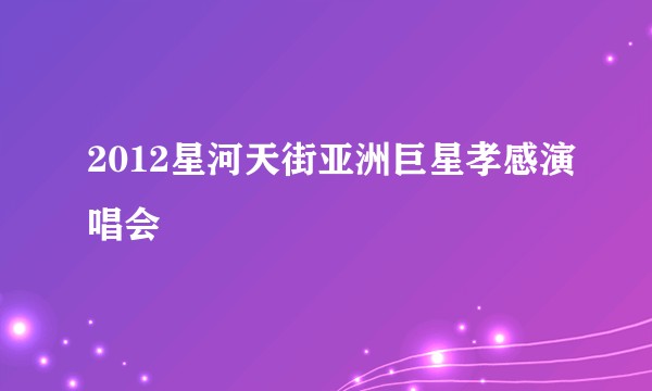 2012星河天街亚洲巨星孝感演唱会