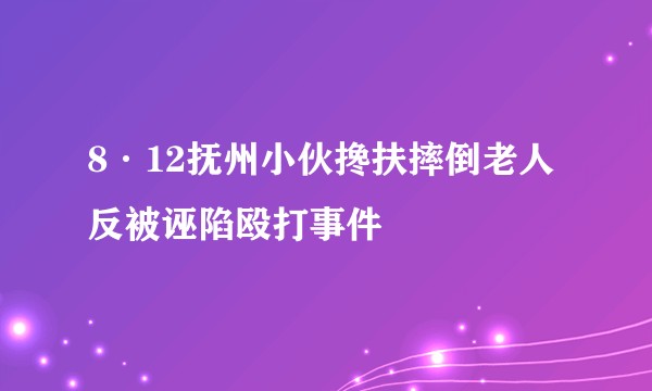 8·12抚州小伙搀扶摔倒老人反被诬陷殴打事件
