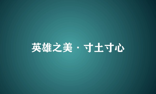 英雄之美·寸土寸心