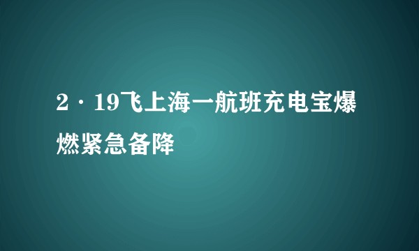 2·19飞上海一航班充电宝爆燃紧急备降