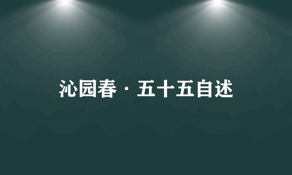 沁园春·五十五自述