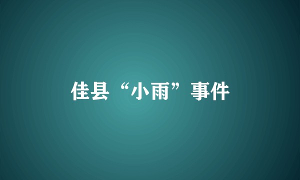 佳县“小雨”事件